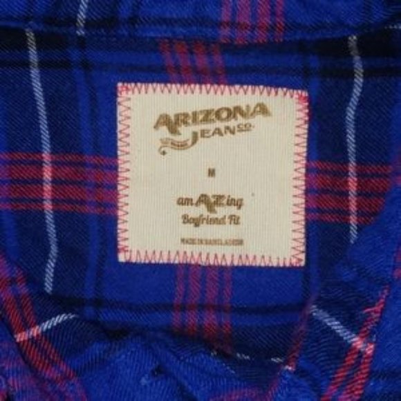 Blue and Pink Plaid Flannel Arizona Jean Co - Picture 2 of 3